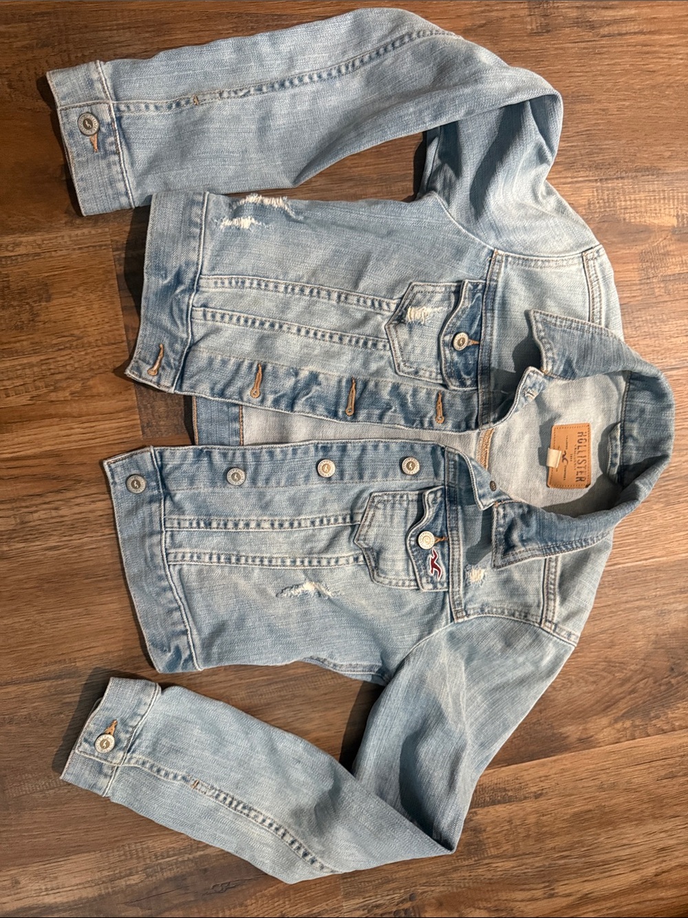 Hollister Light Blue Distressed Denim Jacket